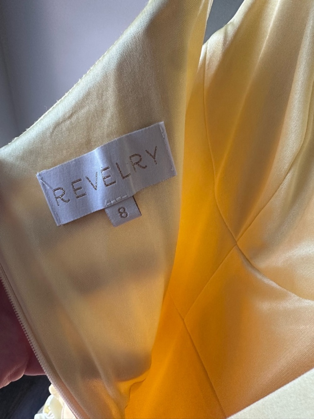 Revelry Yellow Ruffle Satin Maxi Dress - Picture 6 of 6